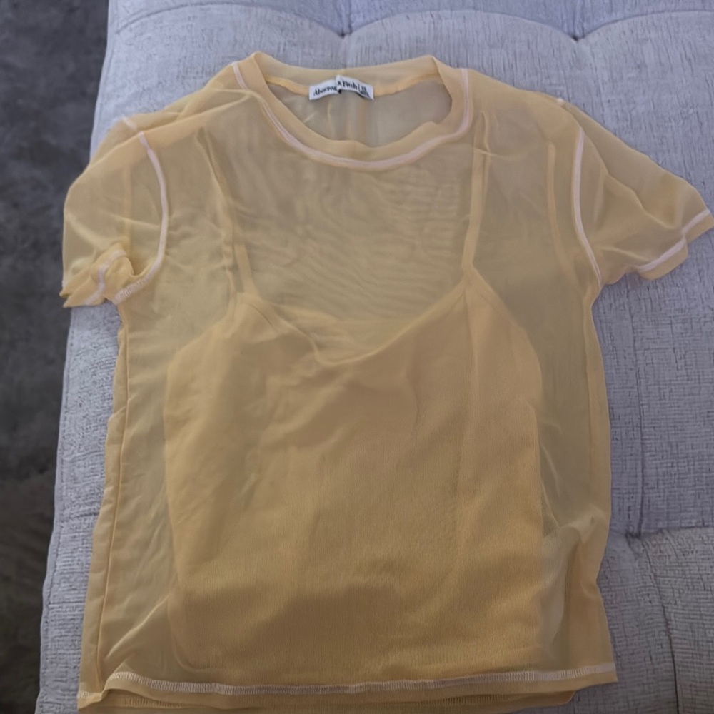 American Apparel Sheer Mustard Top